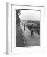 To Relieve the Regular Forest Rangers These Girls on Bicycles Have a Fire Patrol-null-Framed Photographic Print