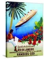 To Rio De Janeiro', Poster Advertising the Hamburg Southern Line, 1929-null-Stretched Canvas