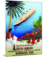 To Rio De Janeiro', Poster Advertising the Hamburg Southern Line, 1929-null-Mounted Giclee Print