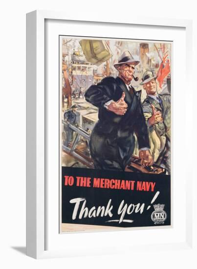 To the Merchant Navy, Thank You!', 1951-null-Framed Giclee Print