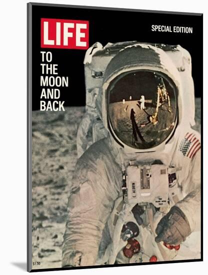 To the Moon and Back, Reflections on Astronauts Facemask, August 11, 1969-null-Mounted Photographic Print