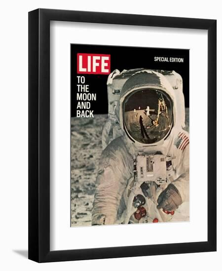 To the Moon and Back, Reflections on Astronauts Facemask, August 11, 1969-null-Framed Premium Photographic Print