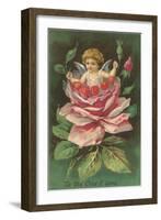 To the One I Love, Cupid in Rose-null-Framed Art Print