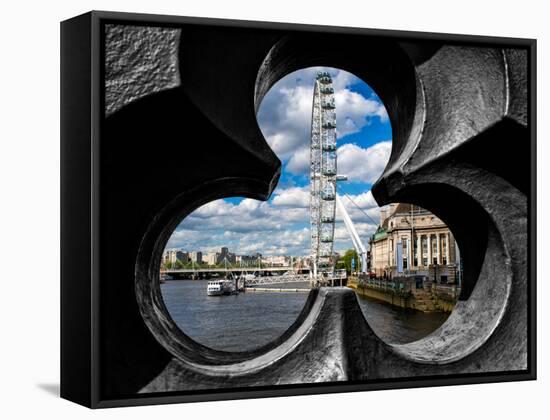 To the Railing of the Westminster Bridge - London Eye - Millennium Wheel - London - UK - England-Philippe Hugonnard-Framed Stretched Canvas