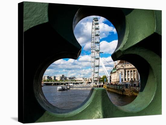 To the Railing of the Westminster Bridge - London Eye - Millennium Wheel - London - UK - England-Philippe Hugonnard-Stretched Canvas