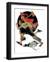 "To the Rescue", March 28,1931-Norman Rockwell-Framed Premium Giclee Print