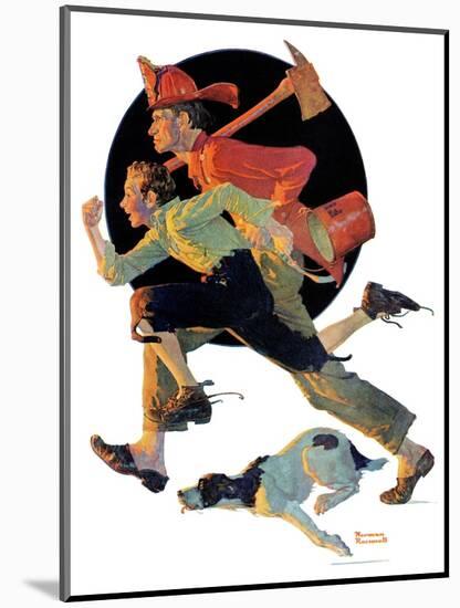 "To the Rescue", March 28,1931-Norman Rockwell-Mounted Giclee Print