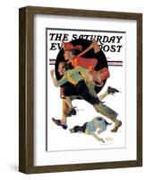 "To the Rescue" Saturday Evening Post Cover, March 28,1931-Norman Rockwell-Framed Giclee Print