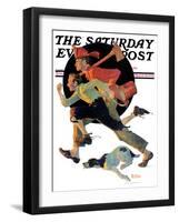 "To the Rescue" Saturday Evening Post Cover, March 28,1931-Norman Rockwell-Framed Giclee Print