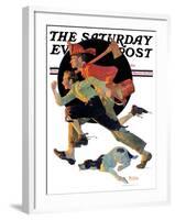 "To the Rescue" Saturday Evening Post Cover, March 28,1931-Norman Rockwell-Framed Premium Giclee Print