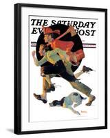 "To the Rescue" Saturday Evening Post Cover, March 28,1931-Norman Rockwell-Framed Premium Giclee Print