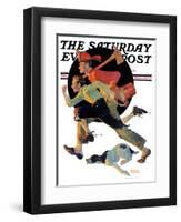 "To the Rescue" Saturday Evening Post Cover, March 28,1931-Norman Rockwell-Framed Premium Giclee Print