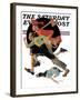 "To the Rescue" Saturday Evening Post Cover, March 28,1931-Norman Rockwell-Framed Giclee Print