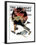 "To the Rescue" Saturday Evening Post Cover, March 28,1931-Norman Rockwell-Framed Giclee Print