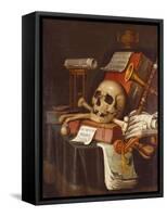 To Vanity, a Vanitas-Evert Collier-Framed Stretched Canvas