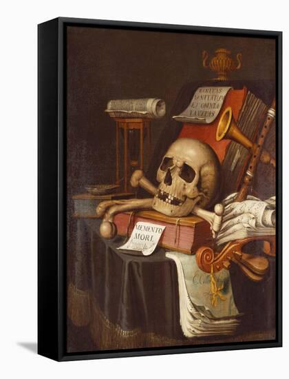 To Vanity, a Vanitas-Evert Collier-Framed Stretched Canvas
