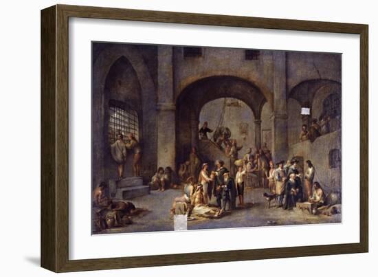 To Visit the Imprisoned, Cycle from the Seven Works of Mercy, after 1625-Cornelis De Wael-Framed Giclee Print