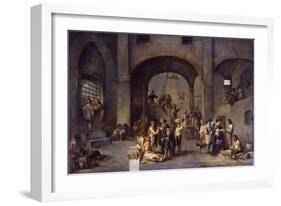 To Visit the Imprisoned, Cycle from the Seven Works of Mercy, after 1625-Cornelis De Wael-Framed Giclee Print