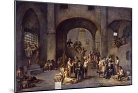 To Visit the Imprisoned, Cycle from the Seven Works of Mercy, after 1625-Cornelis De Wael-Mounted Giclee Print