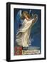 To Wish You a Happy Christmas from Forest Grove, Oregon - Angel with a Harp-Lantern Press-Framed Premium Giclee Print