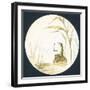 Toad Sitting on Rock in Pond, Card-null-Framed Giclee Print