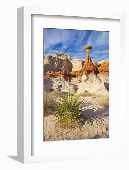 Toadstool Paria Rimrocks with Yucca Plant, Grand Staircase-Escalante Nat'l Monument, Utah, USA-Neale Clark-Framed Photographic Print