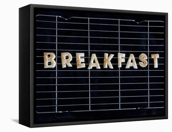 Toast Letters Spelling the Word Breakfast on a Rack-Neil Setchfield-Framed Stretched Canvas