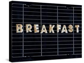 Toast Letters Spelling the Word Breakfast on a Rack-Neil Setchfield-Stretched Canvas