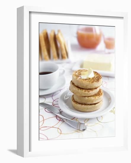 Toasted Crumpets (English Yeast Cakes) for Breakfast-V?ronique Leplat-Framed Photographic Print