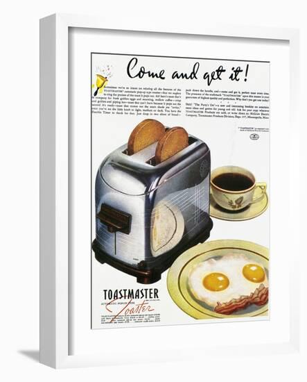 Toaster Ad, 1938-null-Framed Giclee Print