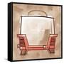 Toaster coral & brown-Larry Hunter-Framed Stretched Canvas