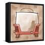 Toaster coral & brown-Larry Hunter-Framed Stretched Canvas