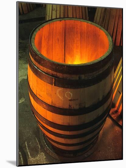 Toasting a New Oak Wine Barrel at the Demptos Cooperage, Napa Valley, California, USA-John Alves-Mounted Photographic Print