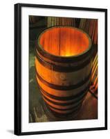 Toasting a New Oak Wine Barrel at the Demptos Cooperage, Napa Valley, California, USA-John Alves-Framed Photographic Print