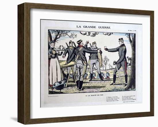 Toasting the Health of the King, the Belgian Army, World War I, 1914-1918-Benito-Framed Giclee Print