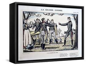 Toasting the Health of the King, the Belgian Army, World War I, 1914-1918-Benito-Framed Stretched Canvas