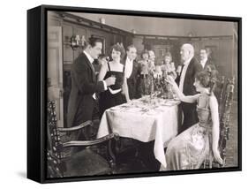 Toasting the Host of Dinner Party-null-Framed Stretched Canvas