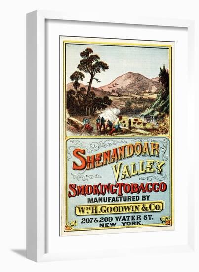 Tobacco Label 'Shenandoah Valley Smoking Tobacco', 1869-null-Framed Giclee Print