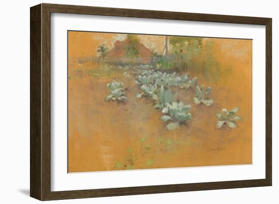 Tobacco Patch, C.1895-1899 (Pastel on Brown Paper)-John Henry Twachtman-Framed Giclee Print