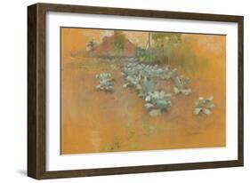 Tobacco Patch, C.1895-1899 (Pastel on Brown Paper)-John Henry Twachtman-Framed Giclee Print