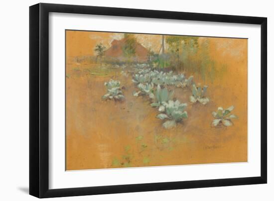 Tobacco Patch, C.1895-1899 (Pastel on Brown Paper)-John Henry Twachtman-Framed Giclee Print