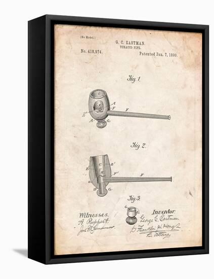 Tobacco Pipe 1890 Patent-Cole Borders-Framed Stretched Canvas