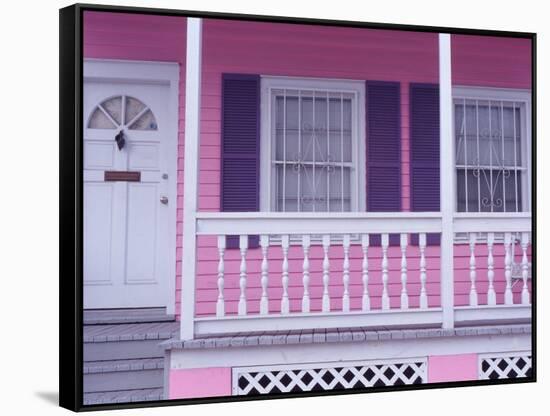 Tobaco Houses, Key West, Florida Keys, Florida, USA-Terry Eggers-Framed Stretched Canvas