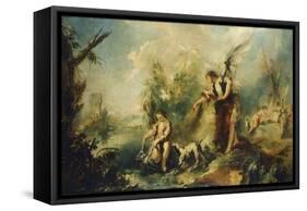 Tobias and Fish-Giovanni Antonio Guardi-Framed Stretched Canvas