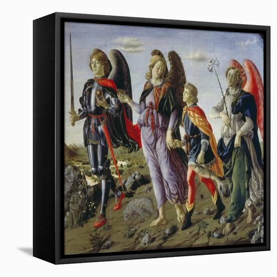 Tobias and the Three Angels-Francesco Botticini-Framed Stretched Canvas
