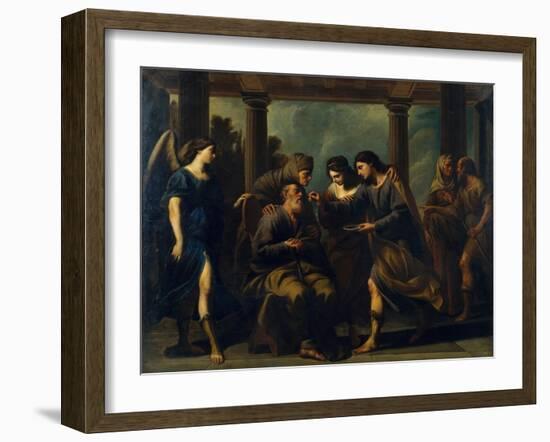 Tobias Healing His Father's Blindness, C. 1640-Andrea Vaccaro-Framed Giclee Print