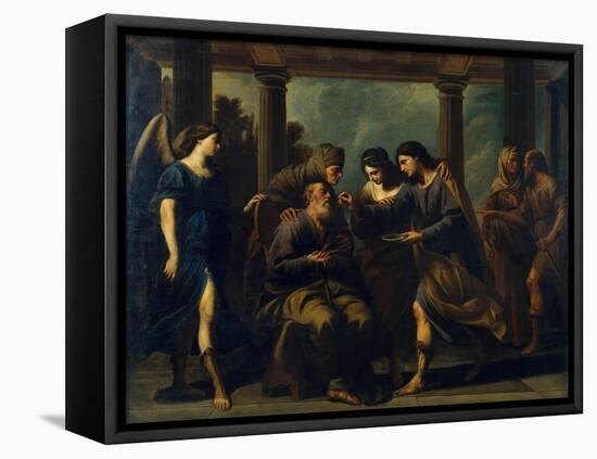 Tobias Healing His Father's Blindness, C. 1640-Andrea Vaccaro-Framed Stretched Canvas