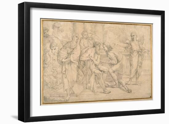 Tobias Healing the Blindness of Tobit with the Gall of the Fish-Carlo Maratti-Framed Giclee Print