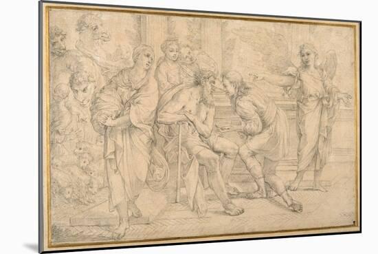 Tobias Healing the Blindness of Tobit with the Gall of the Fish-Carlo Maratti-Mounted Giclee Print