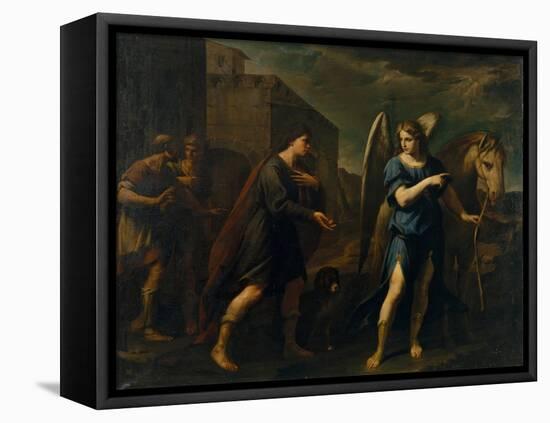 Tobias Meets the Archangel Raphael, C. 1640-Andrea Vaccaro-Framed Stretched Canvas